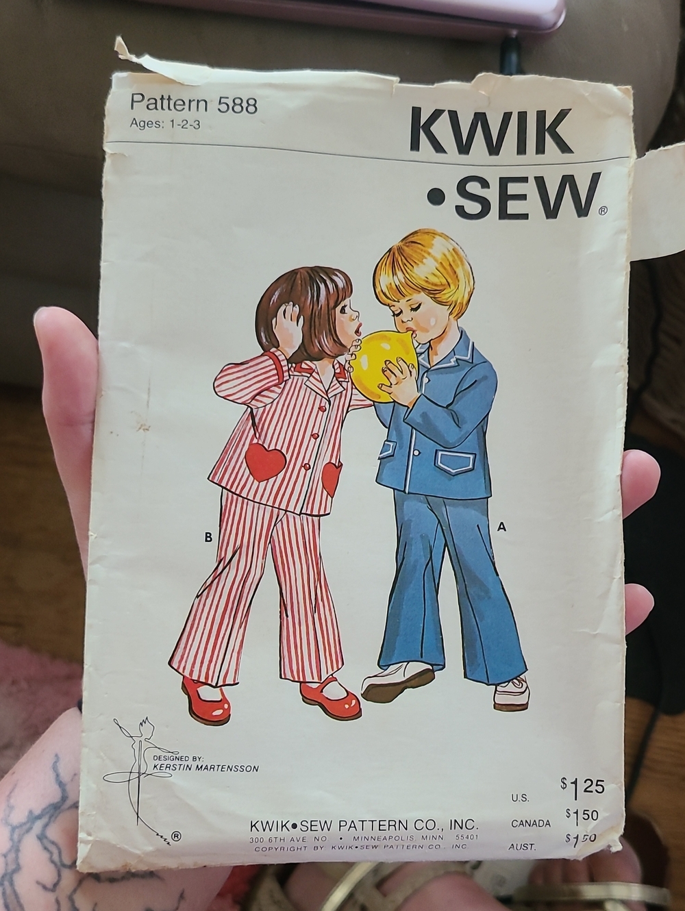 Pattern 588, a vintage Kwik Sew toddler's pantsuit sewing pattern UNCUT